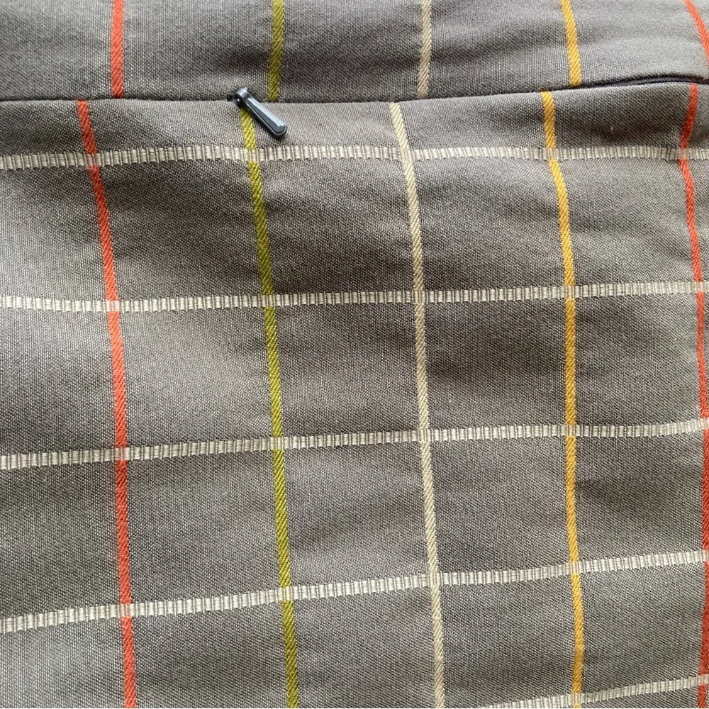 CRATE & BARREL Tattersall Zippered Pillow Cover Plaid Windowpane 16 x 36 inches